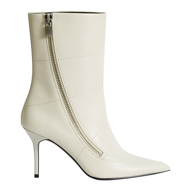 Reiss Off White Hoxton Leather Boots