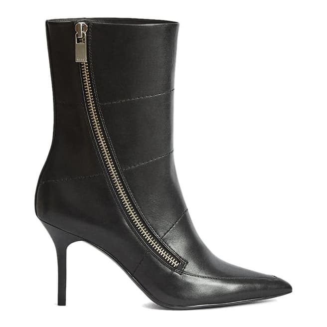 Reiss Black Hoxton Leather Boots