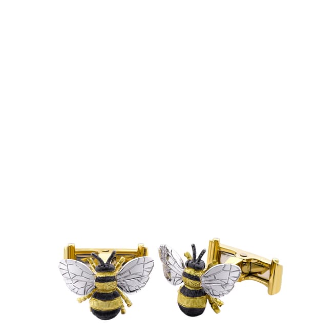 Theo Fennell 18ct Yellow Gold Black Bee Cufflinks