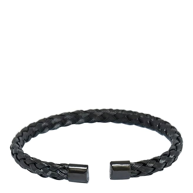 Stephen Oliver Black Plated Woven Cuff Bangle