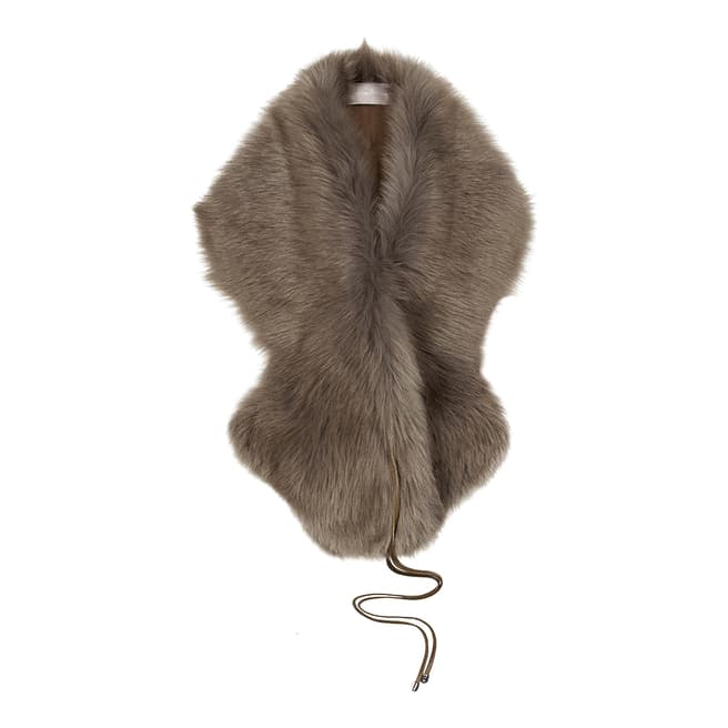 Gushlow & Cole Taupe Shearling Shawl Scarf