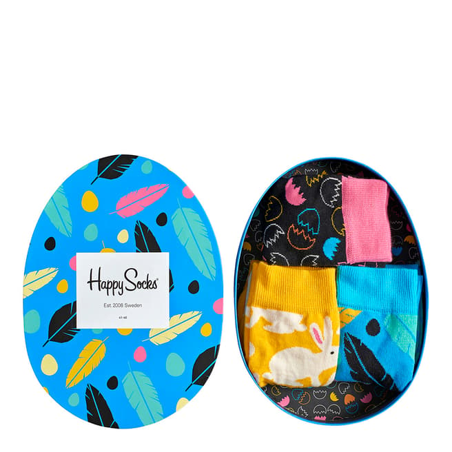 Happy Socks Blue/Multi 3 Pack Easter Gift Box