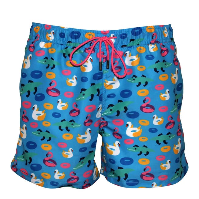 Happy Socks Blue/Multi Pool Party Swim Shorts