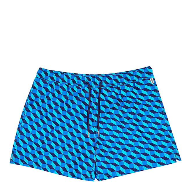 Happy Socks Blue Filled Optic Swim Shorts