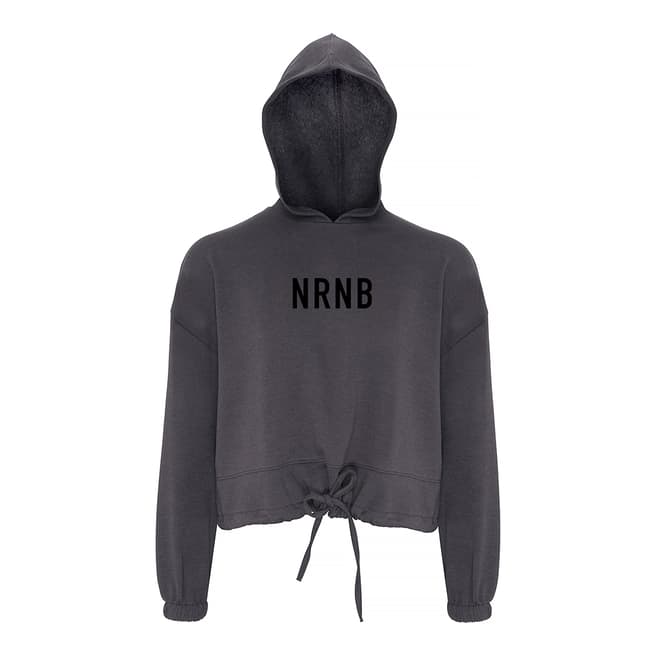 NRNB Charcoal Cropped Oversize Hoodie
