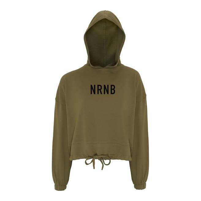 NRNB Olive Cropped Oversize Hoodie