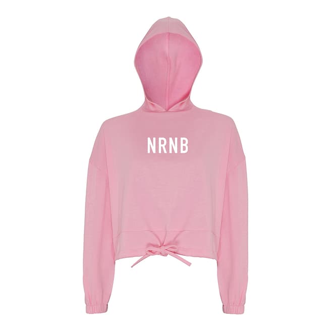NRNB Pink Cropped Oversize Hoodie