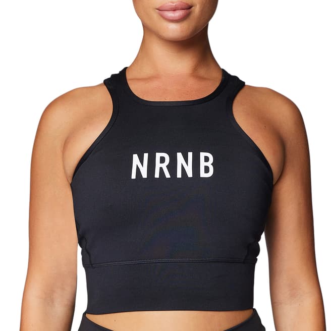 NRNB Black Stealth Mid Length Sports Bra