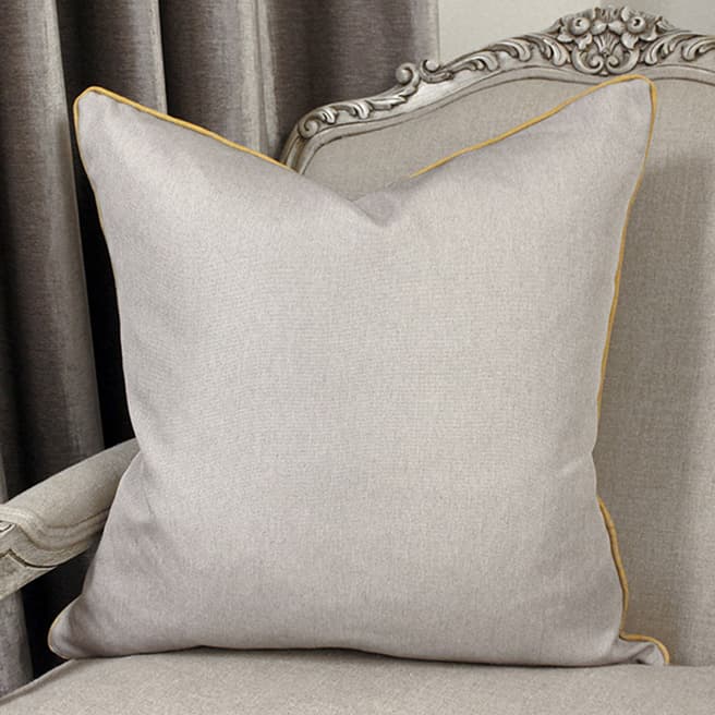 Paoletti Bellucci Cushion 55x55cm, Light Grey and Ochre