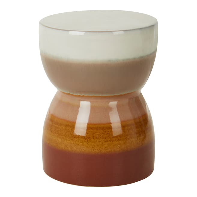 Fifty Five South Sorrell Ceramic Stool, Rust Stripe