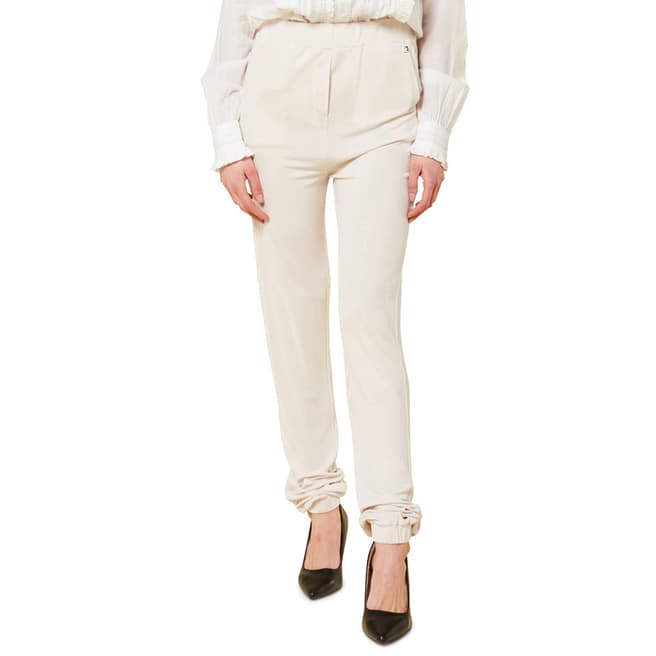 Twinset Beige Slim Relaxed Trousers