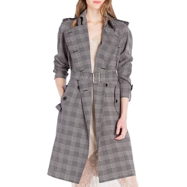 Twinset Grey Check Trench Coat