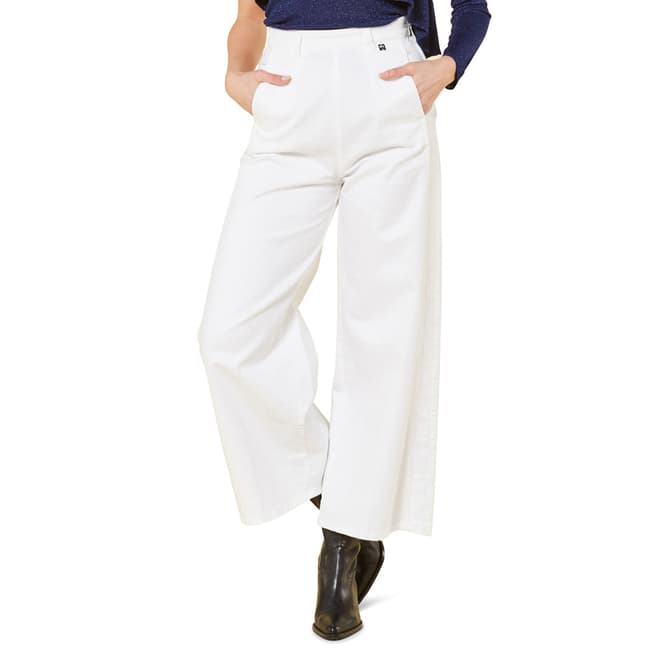 Twinset White Palazzo Cropped Trousers