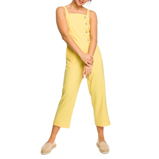 Bewear Yellow Woven Straight Leg Jumpsuit