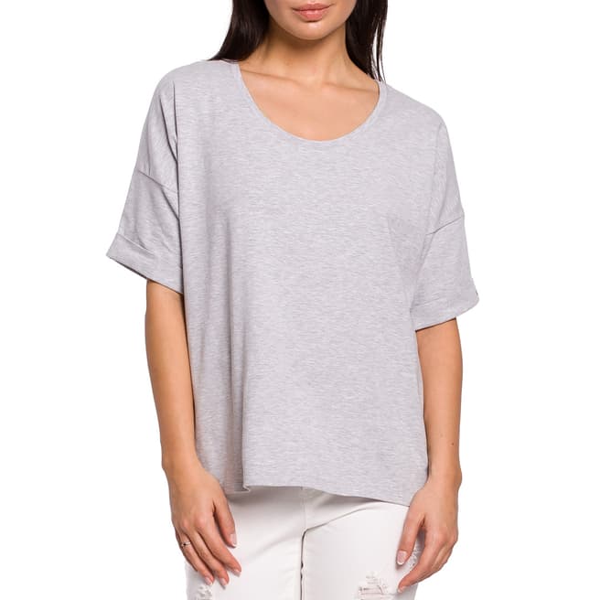Bewear Grey Oversized Short Sleeve T-Shirt