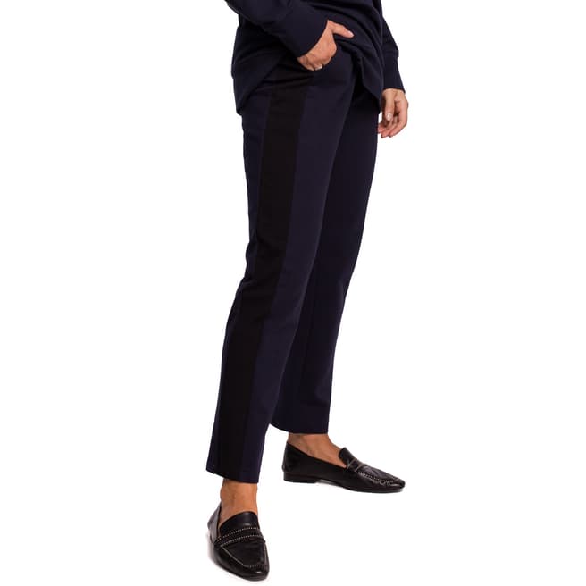 Bewear Navy Trousers With Contrast Stripe