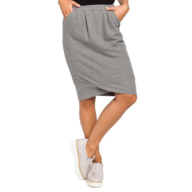 Bewear Grey Knit Skirt With Pockets