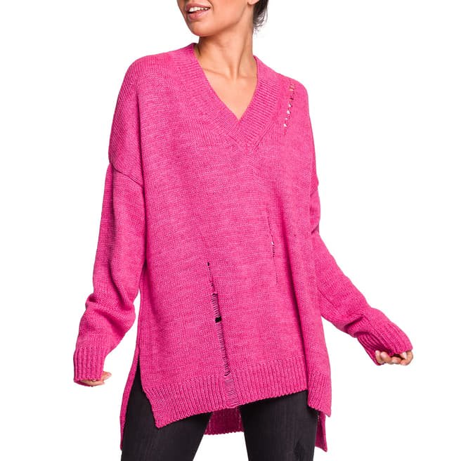 Bewear Pink Oversized Knit Jumper