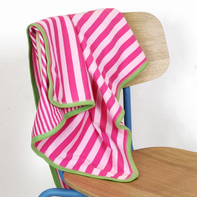 Toby Tiger Pink/Green Stripe Baby Blanket