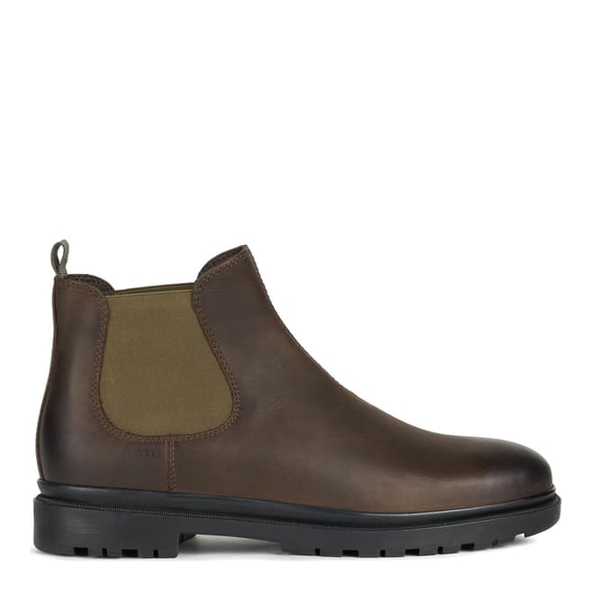 Geox Coffee and Olive Leather Chelsea Boots