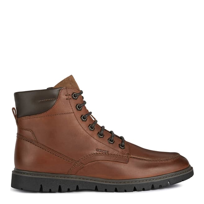 Geox Cognac Leather Ghiacciao Ankle Boots