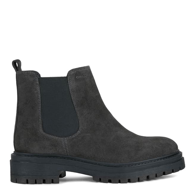 Geox Charcoal Suede Iridea Chelsea Boots