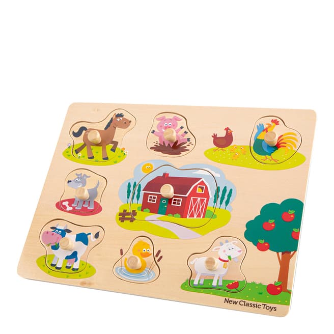 New Classic Toys 8 Piece Farm Peg Puzzle