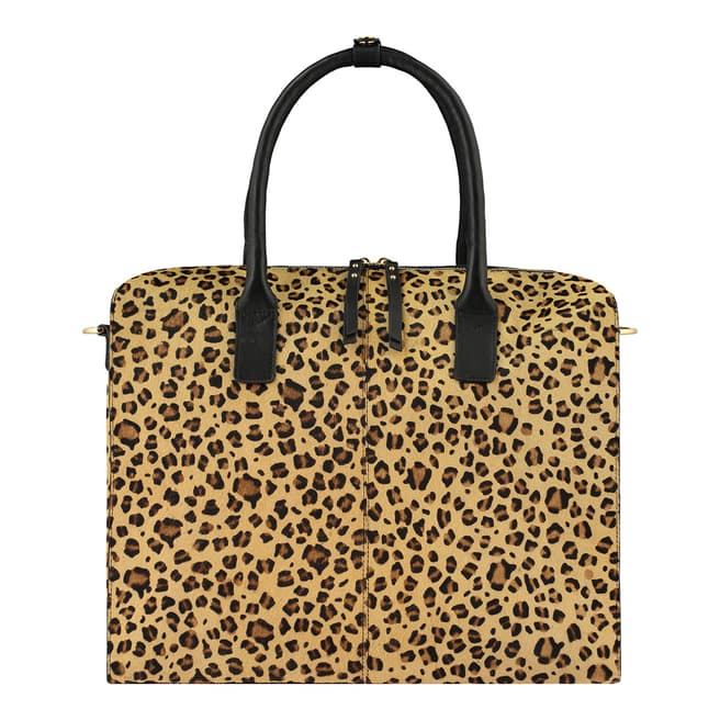 Brix and Bailey Leopard Leather Grab Bag