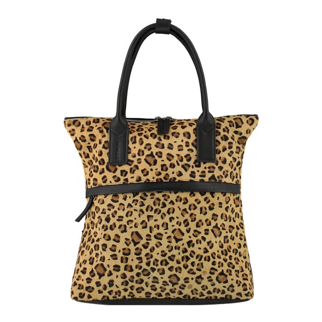 Brix and Bailey Leopard Leather Backpack
