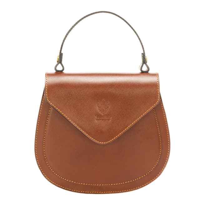 Massimo Castelli Brown Leather Top Handle Bag