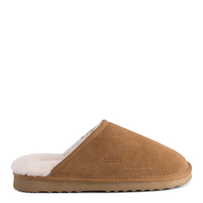 Aus Wooli Tan Manly Slippers
