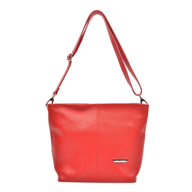Luisa Vannini Red Leather Shoulder Bag 
