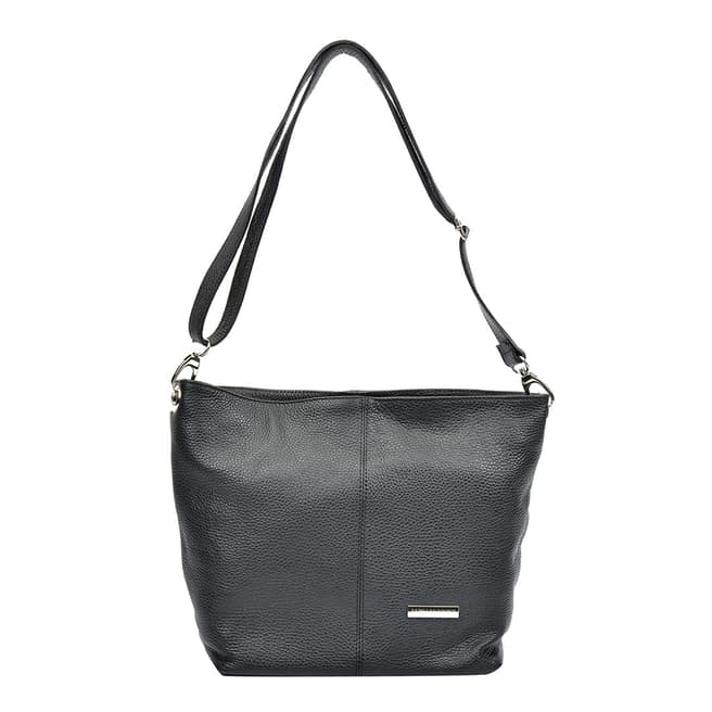 Luisa Vannini Black Leather Shoulder Bag 