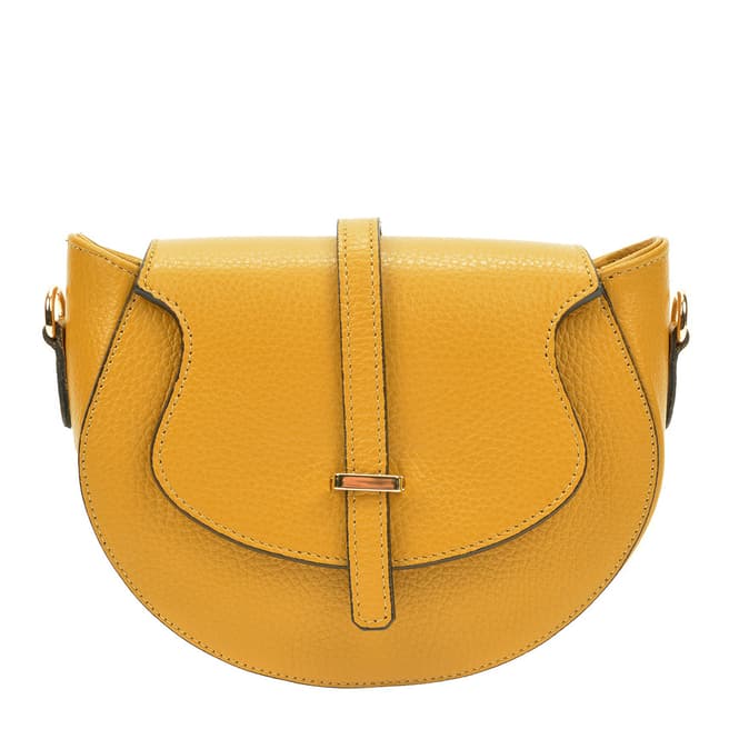 Roberta M Yellow Leather Crossbody Bag