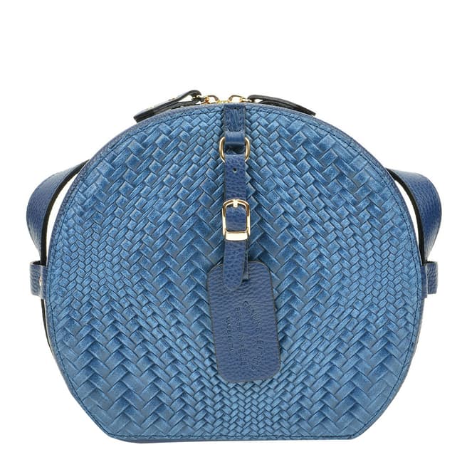 Roberta M Blue Leather Crossbody Bag