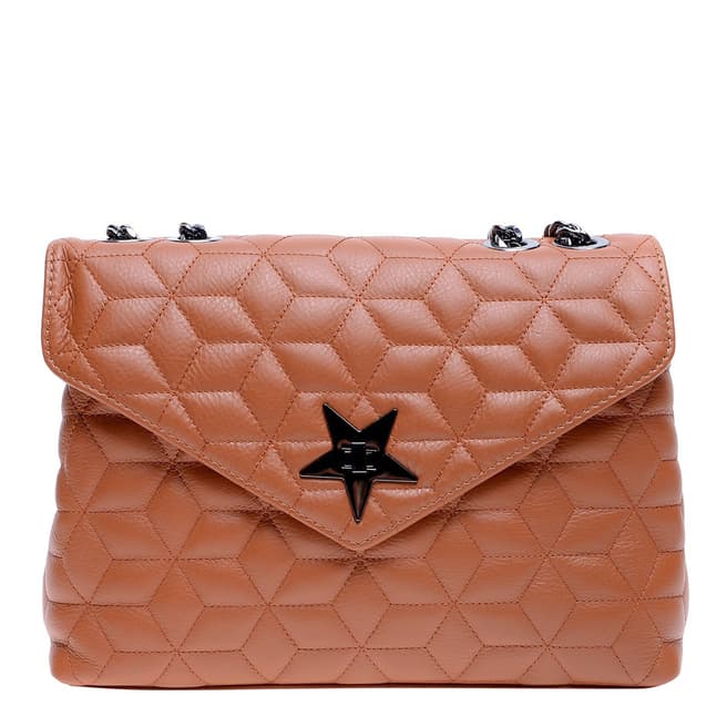 Roberta M Cognac Leather Shoulder/Crossbody Bag