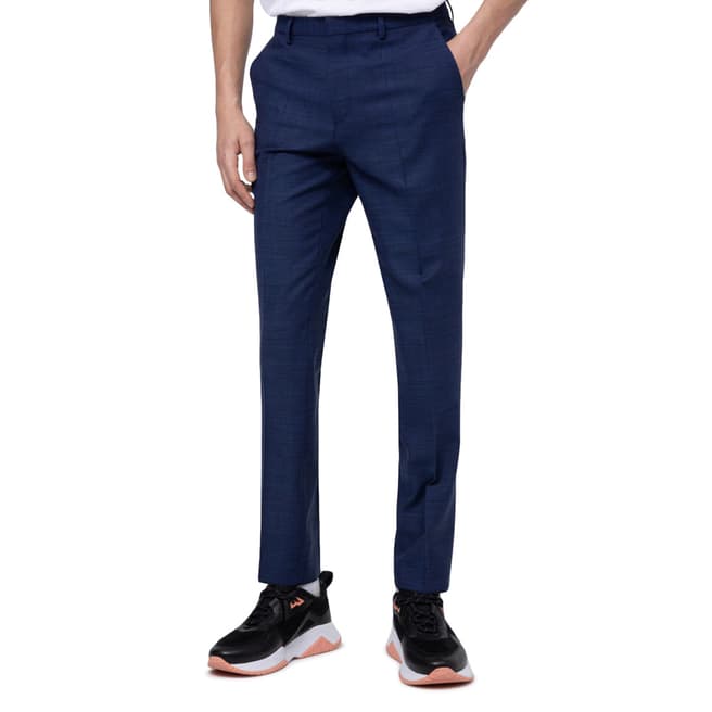 HUGO Blue Hesten Wool Blend Slim Suit Trousers