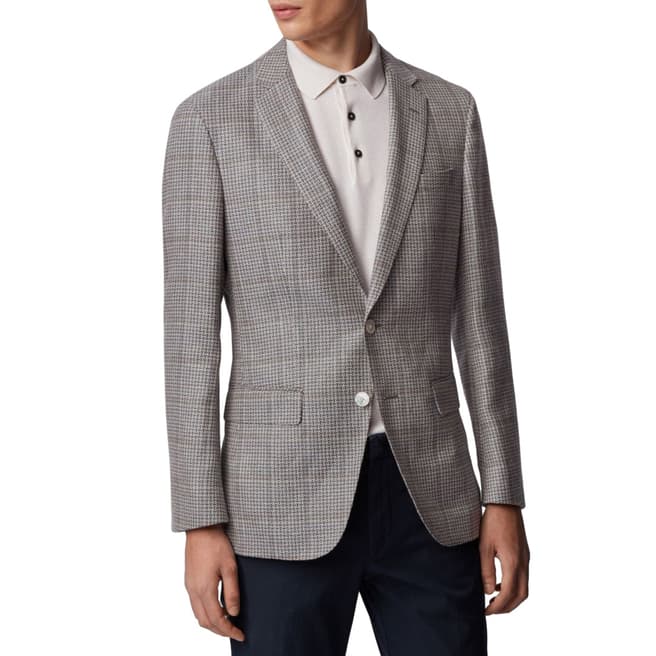 BOSS Grey Hartlay Linen Blend Jacket