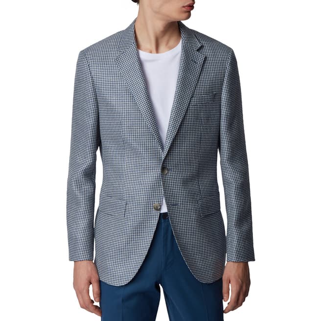 BOSS Light Blue Grey T-Hesam Linen Blend Jacket