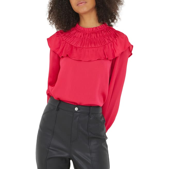 Oliver Bonas Deep Pink Rouch Blouse