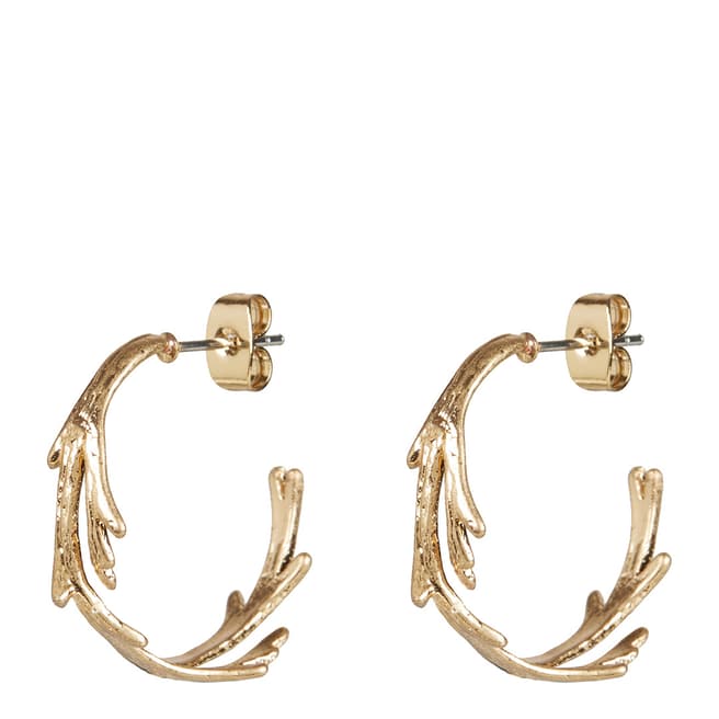 Oliver Bonas Gold Acer Branch Twist Hoop Earrings