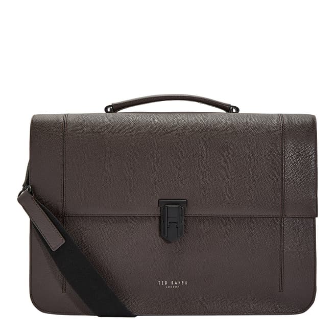 Ted Baker Chocolate Aggro Leather Messenger Bag