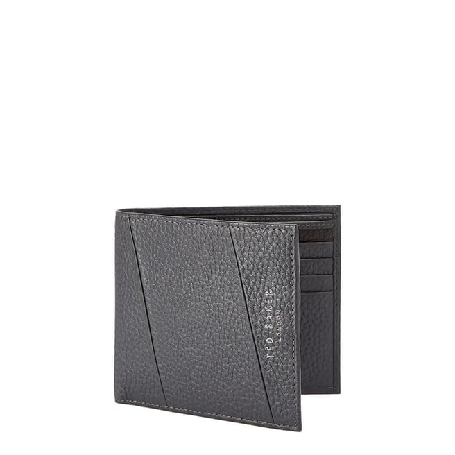Ted Baker Charcoal Fiters Seamed Leather Bifold Wallet