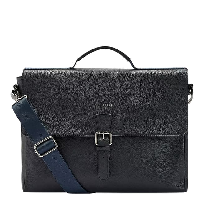 Ted Baker Navy Departs Leather Satchell