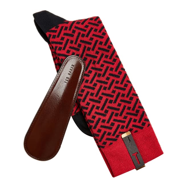 Ted Baker Red Shoozy Sock and Shoehorn Giftset