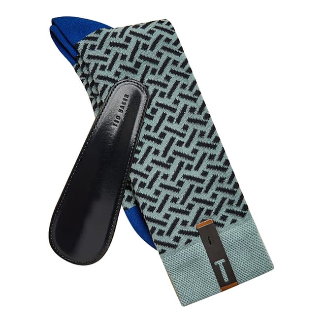 Ted Baker Blue Shoozy Sock And Shoehorn Giftset