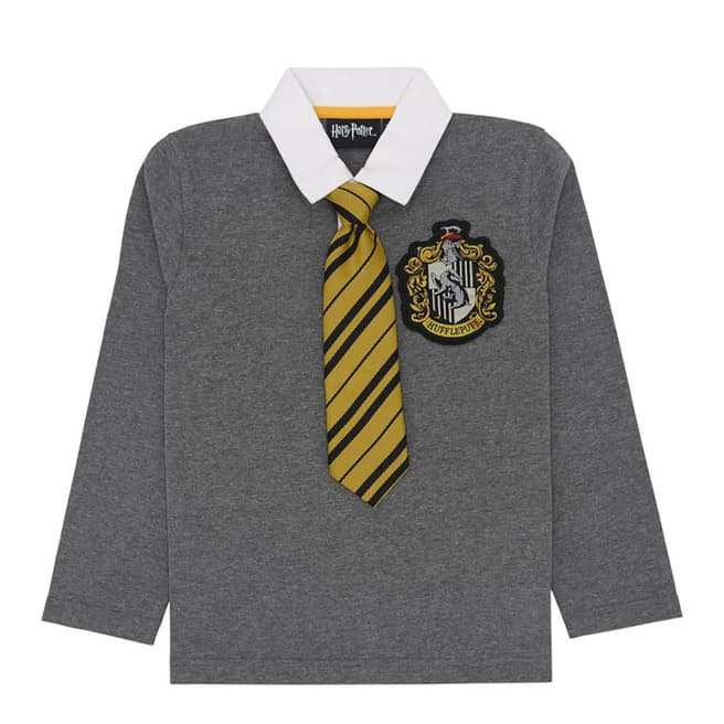 Harry Potter Kid's Grey Hufflepuff Uniform With Tie