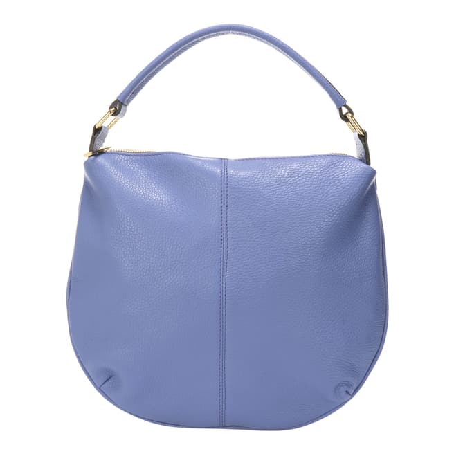 Giulia Massari Light Blue Leather Top Handle Bag