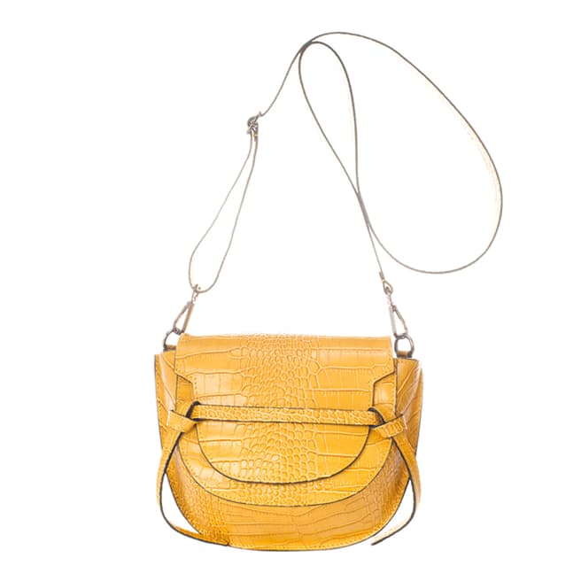Giulia Massari Yellow Leather Crossbody Bag