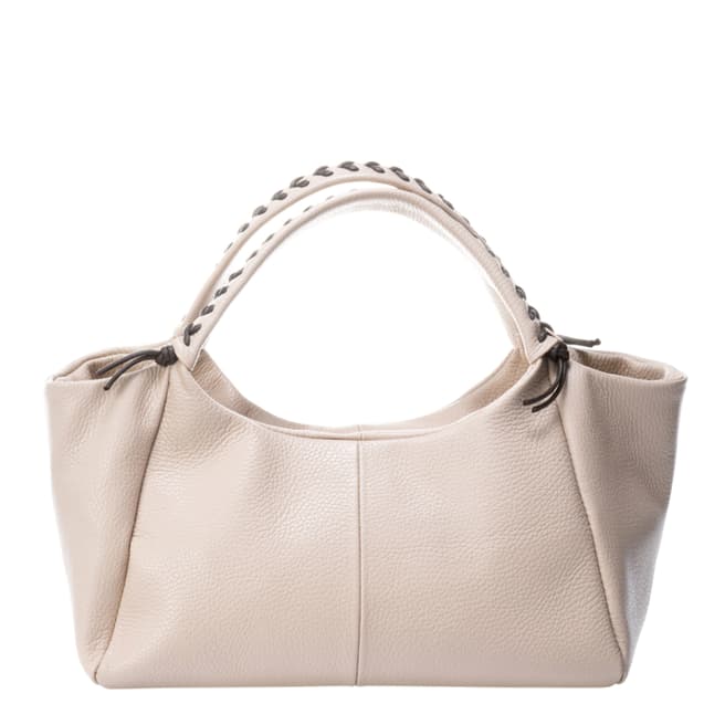Giulia Massari Blush Leather Top Handle Bag